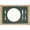 Placemat geribbeld, GOTS bio-katoen, donkergroen, 35 x 50 cm