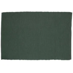 Placemat geribbeld, GOTS bio-katoen, donkergroen, 35 x 50 cm