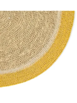 Placemat naturel, zeegras, geel, Ø38 cm