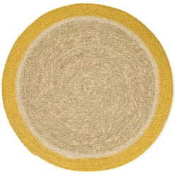 Placemat naturel, zeegras, geel, Ø38 cm