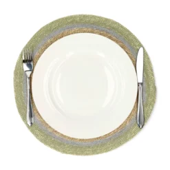 Placemat naturel, zeegras, groen, Ø38 cm