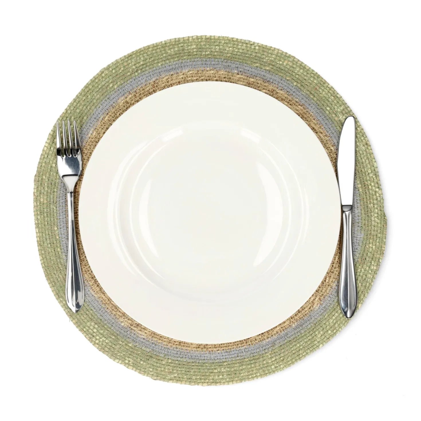 Placemat naturel, zeegras, groen, Ø38 cm