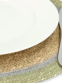 Placemat naturel, zeegras, groen, Ø38 cm