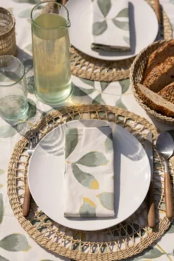 Placemat rond, open, zeegras, Ø 38 cm