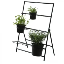 Plantenrek, metaal, zwart