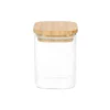 Potje vierkant, glas met bamboe deksel 200 ml