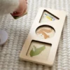 Puzzel met driehoek/cirkel/vierkant, hout