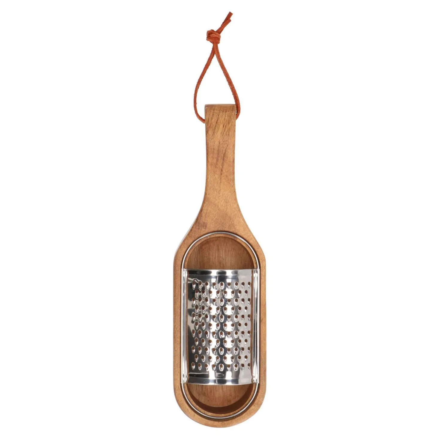 Rasp met opvangbak, metaal en hout, 24 ,5 cm