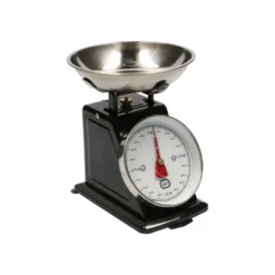 Retro keukenweegschaal, metaal, zwart, 1 kg