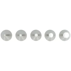 Ronde spuitmondjes, rvs, set van 5