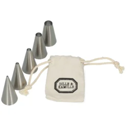 Ronde spuitmondjes, rvs, set van 5