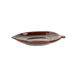 Schaal eikel, steengoed, bruin, 15 x 11.5 x 1.8 cm
