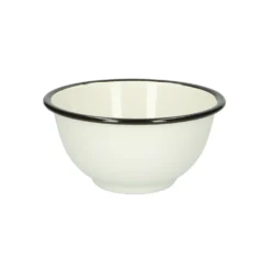 Schaal, emaille, zwart/wit, Ø 13,5 cm