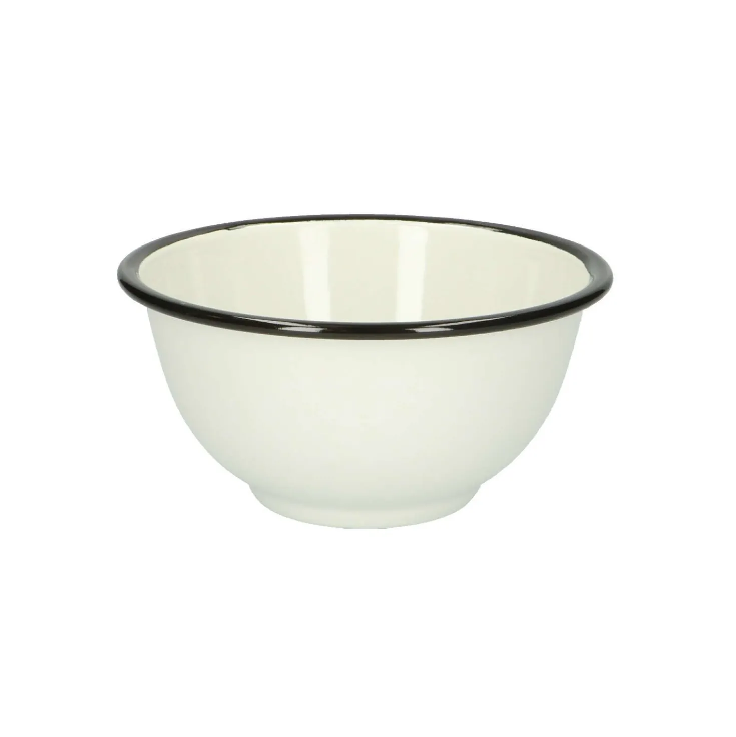 Schaal, emaille, zwart/wit, Ø 13,5 cm