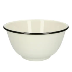 Schaal, emaille, zwart/wit, Ø 21,5 cm