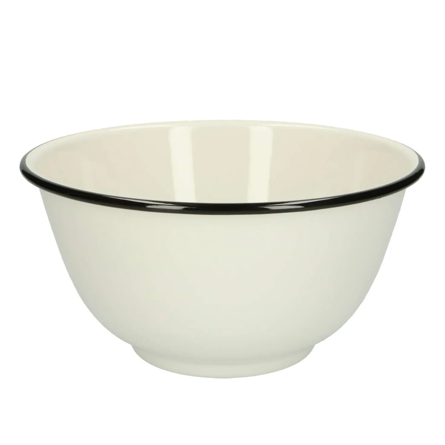 Schaal, emaille, zwart/wit, Ø 21,5 cm