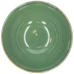 Schaal reactieve glazuur, steengoed, groen, Ø 18 cm