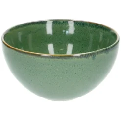 Schaal reactieve glazuur, steengoed, groen, Ø 18 cm