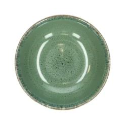 Schaal reactieve glazuur, steengoed, groen, Ø 10,8 cm
