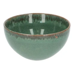 Schaal reactieve glazuur, steengoed, groen, Ø 13,5 cm