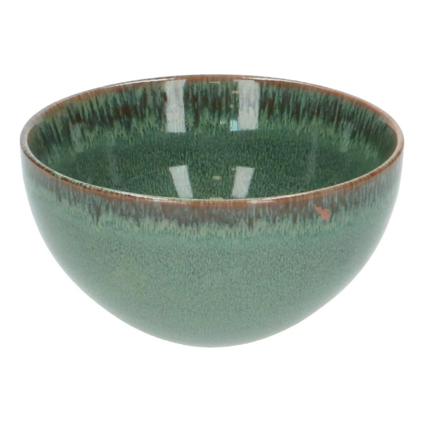 Schaal reactieve glazuur, steengoed, groen, Ø 13,5 cm