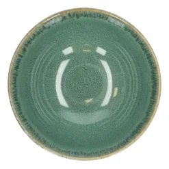 Schaal reactieve glazuur, steengoed, groen, Ø 13,5 cm