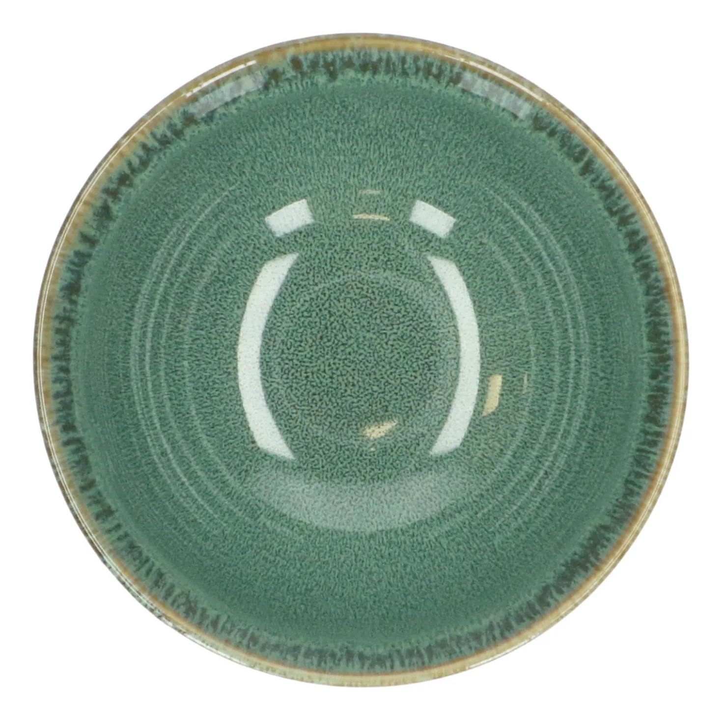 Schaal reactieve glazuur, steengoed, groen, Ø 13,5 cm