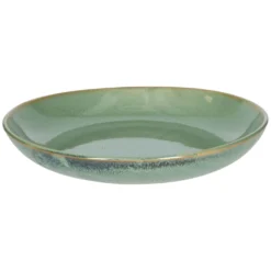 Schaal reactieve glazuur, steengoed, groen, Ø 31 cm