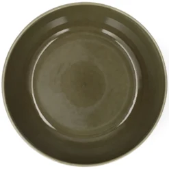 Schaal, reactieve glazuur, steengoed, olijfgroen, Ø23 x 10 cm