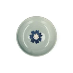 Schaaltje, steengoed, blauw, cosmosbloem, Ø8 cm