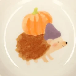 Schaaltje, steengoed, egel met een pompoen, Ø9 cm