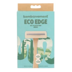 Scheermes, bamboe handvat, incl. 6 mesjes