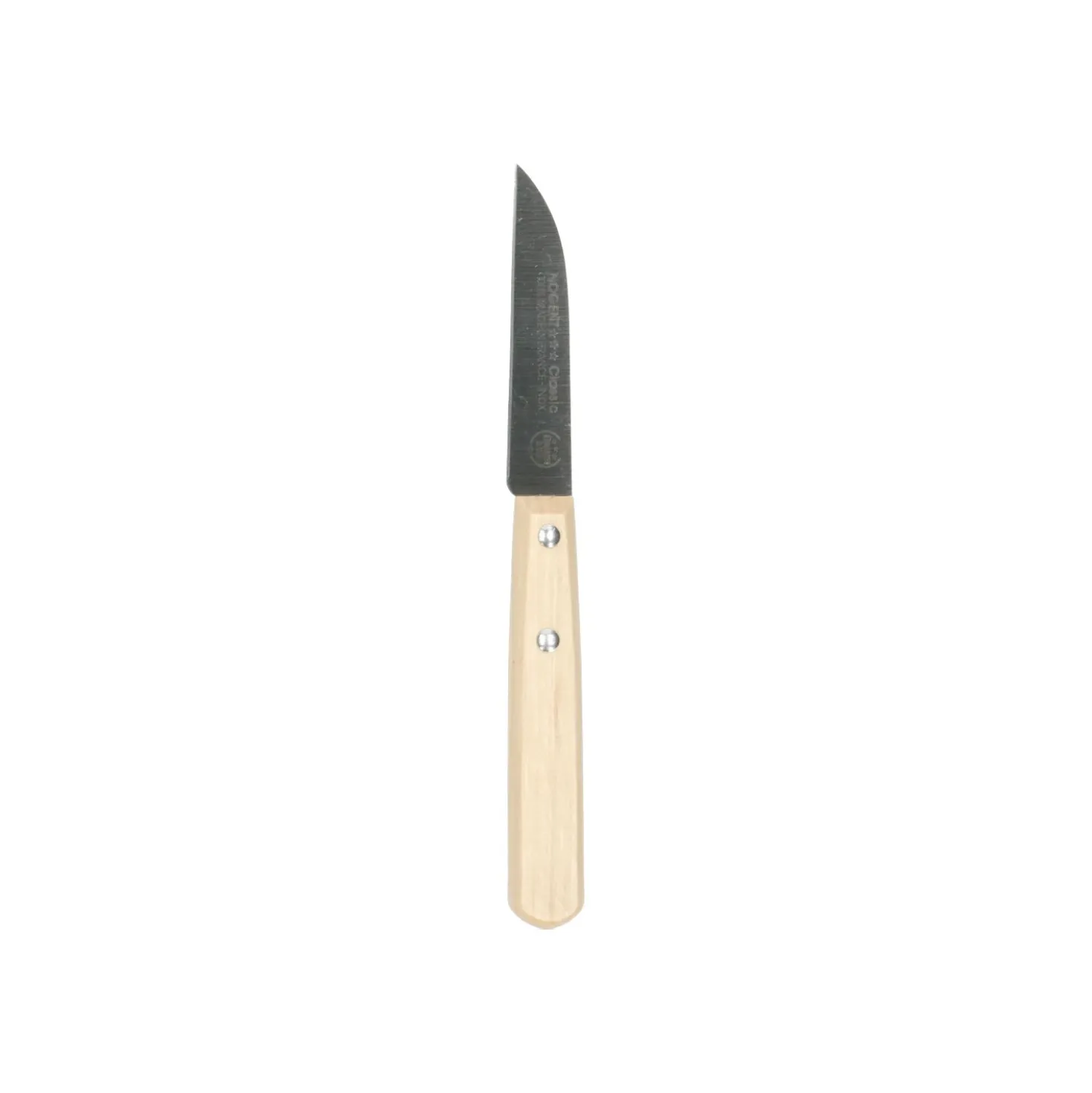 Schilmesje gebogen, Nogent, beukenhouten handvat, 18 cm
