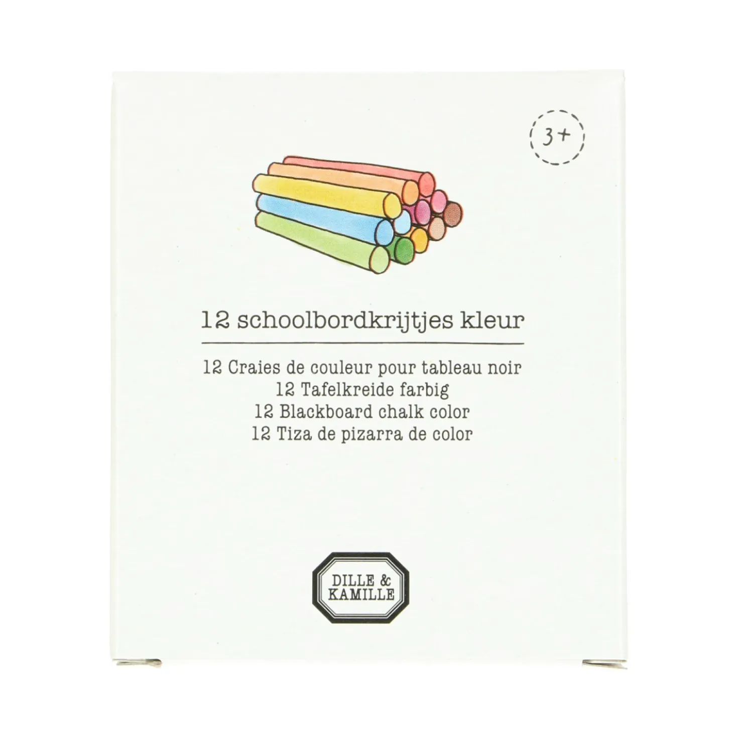 Schoolbordkrijt, 12 stuks, kleur