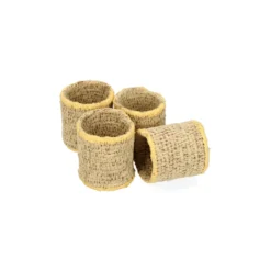 Servetringen, set van 4, zeegras, geel, Ø4 cm x 4,5 cm