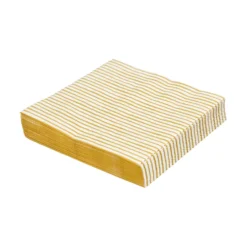 Servetten, papier, gele streep, 33 x 33 cm