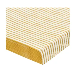 Servetten, papier, gele streep, 33 x 33 cm