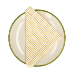 Servetten, papier, gele streep, 33 x 33 cm