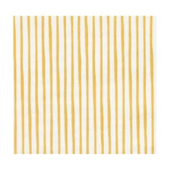 Servetten, papier, gele streep, 33 x 33 cm