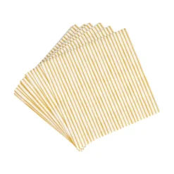 Servetten, papier, gele streep, 33 x 33 cm