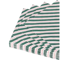Servetten, papier, rode en groene streep, 25 x 25 cm, 20 stuks