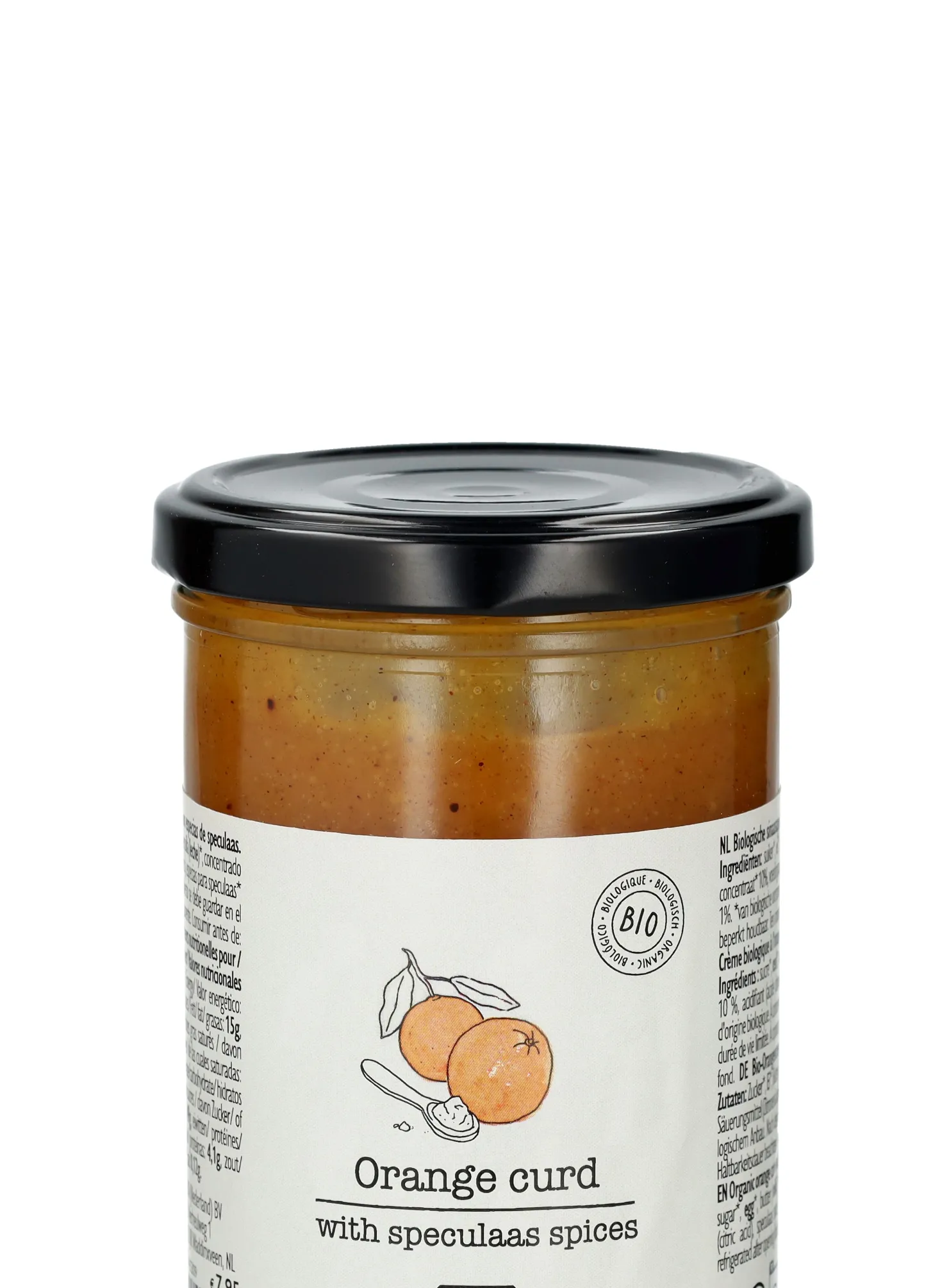 Sinaasappel en speculaas curd, biologisch, 280 gram