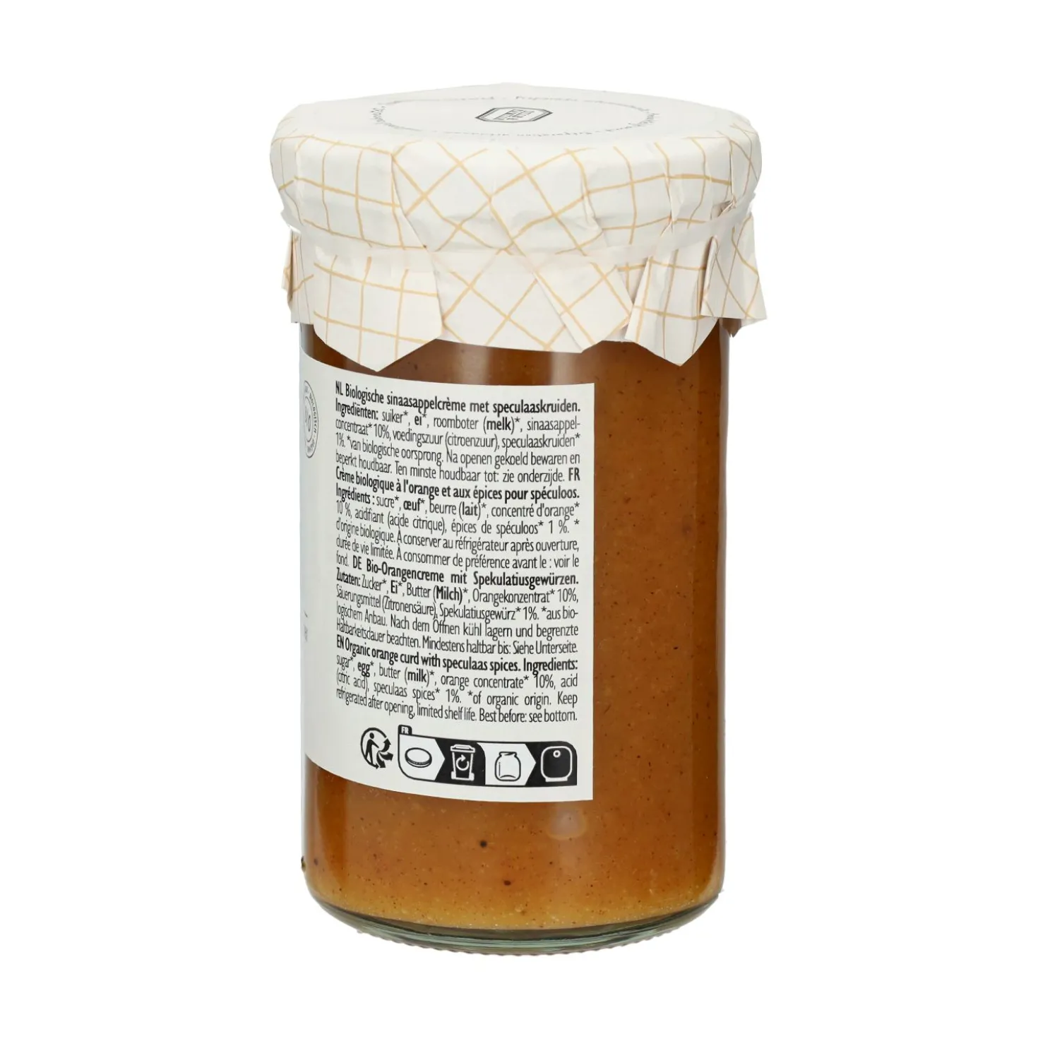 Sinaasappel en speculaas curd, biologisch, 280 gram