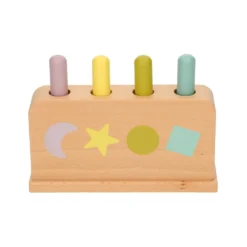 Springpinnen, hout, babyspeelgoed