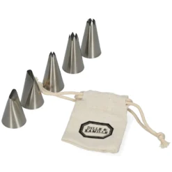 Spuitmondjes assortiment, rvs, set van 5