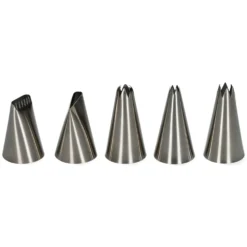 Spuitmondjes assortiment, rvs, set van 5