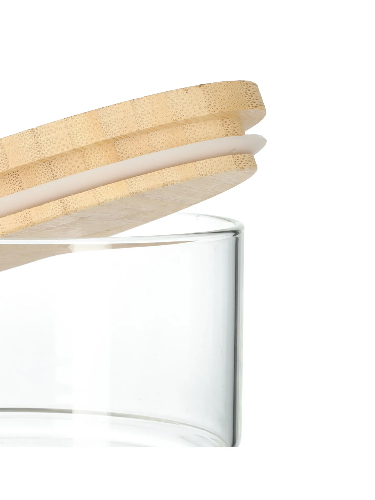 Stapelpot, glas en bamboe, 500 ml