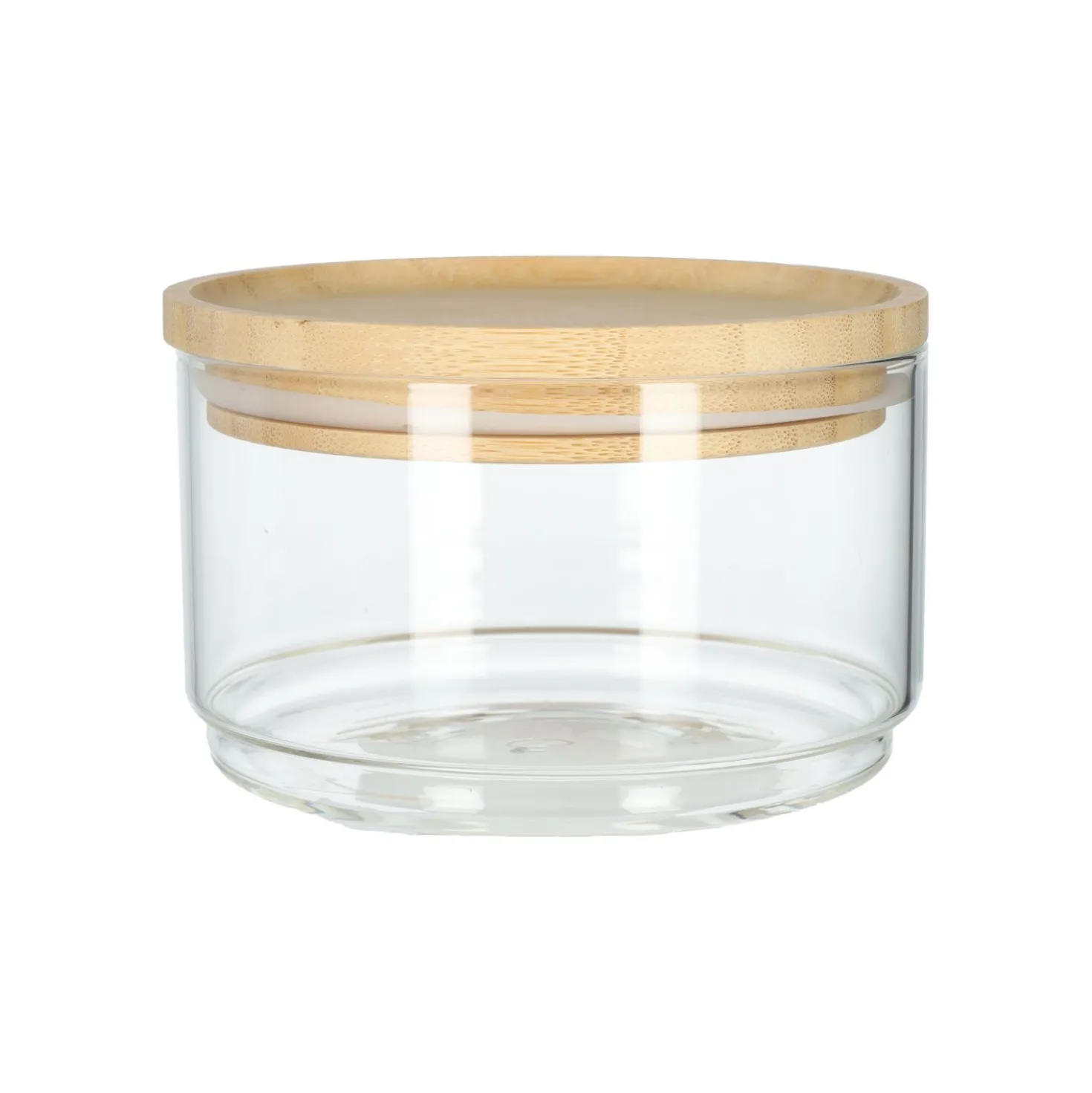 Stapelpot, glas en bamboe, 500 ml