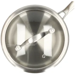 Steelpan met glazen deksel, 3-laags, rvs, PFAS-vrij, Ø16 cm