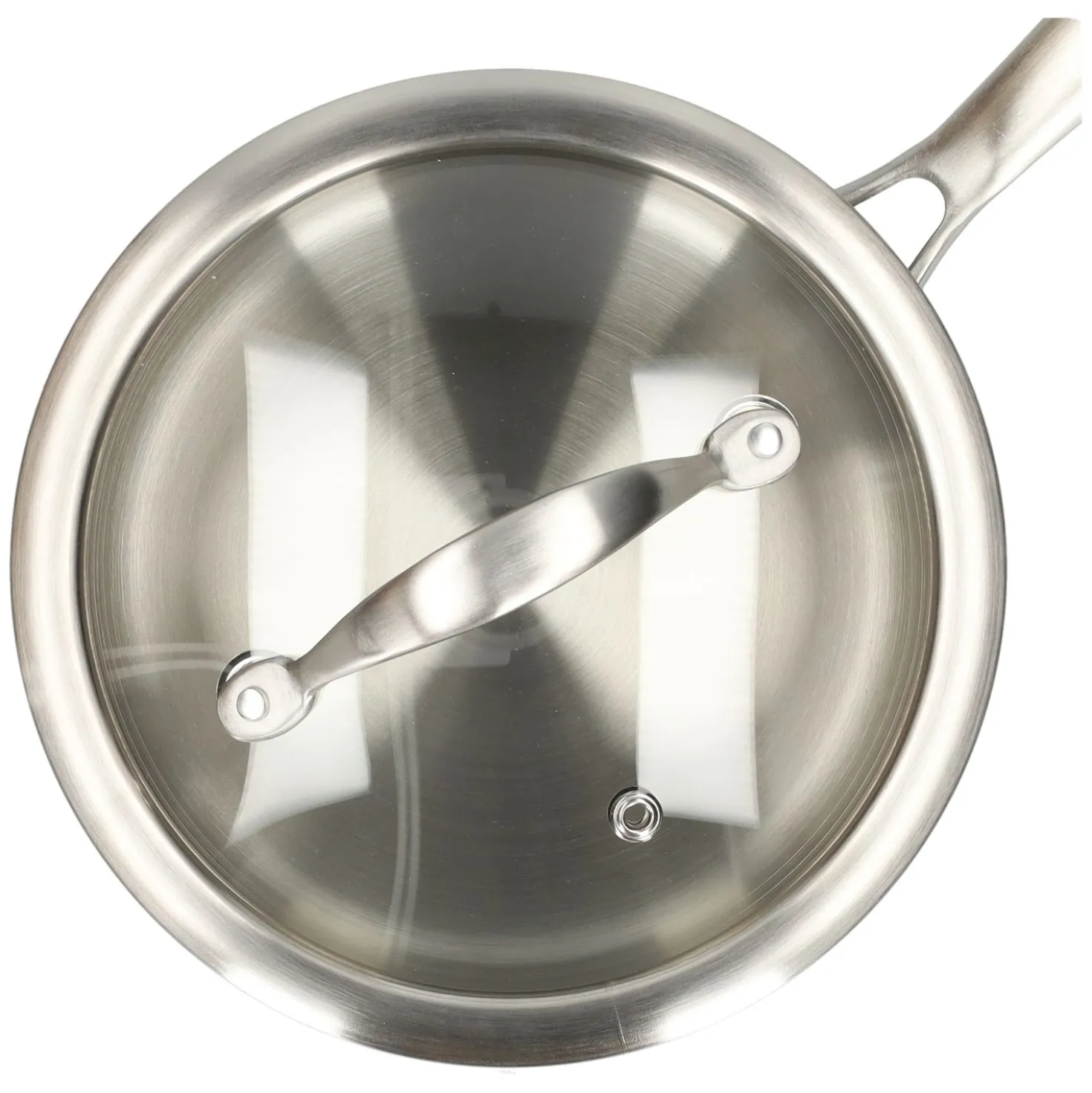 Steelpan met glazen deksel, 3-laags, rvs, PFAS-vrij, Ø16 cm